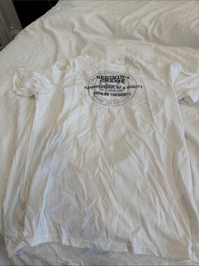 Reigning Champ White T-Shirt with Black Logo Print